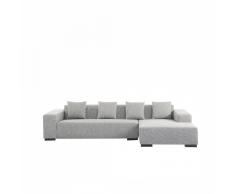 Sofá esquinero- Sofá tapizado - Chaise longue izquierdo - Gris claro - LUNGO