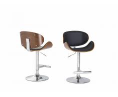 Taburete de barra - Silla - Madera - Cuero - Metal - ROTTERDAM