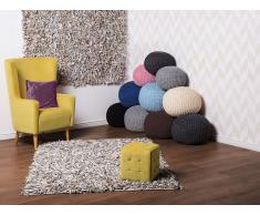 Puf redondo - Reposapiés en algodón - Negro - 40x25 cm - CONRAD