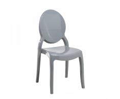 Silla de comedor – Policarbonato - Gris - MERTON