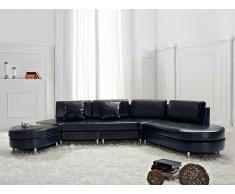 Sofá negro - sofá esquinero - sofá de piel - 5 asientos - COPENHAGEN
