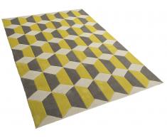 Alfombra de poliéster - 80x150 cm - Color gris-amarillo - ANTALYA