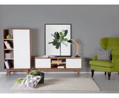Cómoda - mueble de salón en MDF - marrón y blanco - INDIANAPOLIS