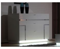 Cómoda LUMINESCENCE - 3 cajones - MDF - lacado blanco y LEDs