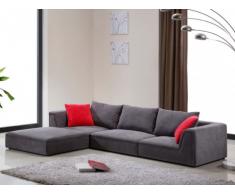 Sofá rinconero de tela HOUSTON - Ángulo reversible - Gris