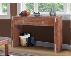Mesa consola OAKLAND - 4 comensales - 2 cajones - Madera y metal - Color cerezo