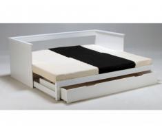 Cama nido ALFIO con cajón de almacenaje - 90 x190 cm - Lacado blanco