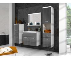 Conjunto de baño CLAUDIA - Muebles + lavabo + espejo - Lacado gris