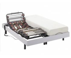 Cama eléctrica de láminas y terminales - HEDONA de NATUREA - motores OKIN - color blanco - 2x70x190cm