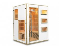 Sauna de infrarrojos 3/4 plazas MIKELI III - Gama Prestige - Blanco