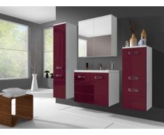 Conjunto de baño CLARENCE - Muebles + lavabo + espejo - Lacado rosa