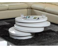Mesa de centro giratoria CIRCUS - MDF lacado blanco
