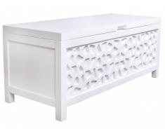 Pie de cama cofre DOLLY - Madera y MDF - Lacado blanco - Largo 110 x Ancho 45 x Alto 46cm