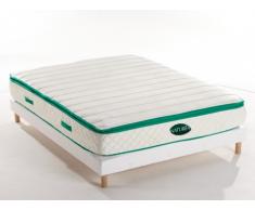 PACK Colchón de muelles y viscoelástica AOLIA de NATUREA + base tapizada - 140x190 cm