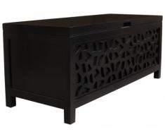Pie de cama cofre DOLLY - Madera y MDF - Lacado negro - Largo 110 x Ancho 45 x Alto 46cm