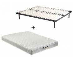 Pack somier de láminas + colchón de muelles WOLKENLOS de MORGENGOLD - 140x200cm