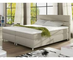 PACK Cabecero + somier + colchón + cubrecolchón PASSION de PALACIO - Tela beige - 2x80x200 cm