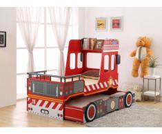 Cama nido SAPEUR 2x90x190 cm - MDF rojo