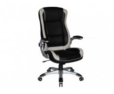 Silla de despacho KELSO - Piel sintética - Negro y gris