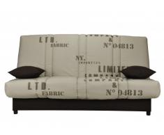 Sofá cama clic-clac FARWEST 100% algodón con baúl - Estampado VINTAGE
