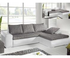 Sofá cama rinconero MISSISSIPPI - Ángulo reversible - Gris y blanco