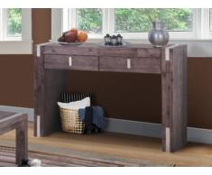 Mesa consola OAKLAND - 4 comensales - 2 cajones - Madera y metal - Wengué