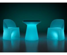 Conjunto de jardín KIRUNA con leds - Mesa + 2 sillones