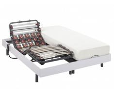 Cama eléctrica de láminas y terminales - HEDONA de NATUREA - motores OKIN - color blanco - 2x80x200cm
