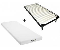 Conjunto de somier de láminas + colchón de espuma de 7 zonas 25kg/m3 STELO KIDS 12 cm de grosor de MORGENGOLD - 90x200cm