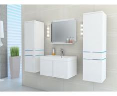 Conjunto de baño NAOMI con leds - Muebles + lavabo + espejo - Lacado blanco