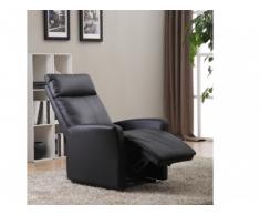 Sillón relax MAGDA de piel sintética - Negro