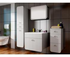 Conjunto de baño LILI - Lavabo + muebles + espejo - Lacado blanco