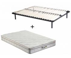 Pack somier de láminas + colchón de muelles de 3 zonas con memoria de forma WOLKENTANZ de MORGENGOLD - 140x200cm