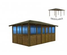 Gazebo CARAVELAS 5 x 3 m para piscina o jacuzzi - Modular
