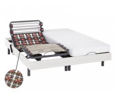 Cama eléctrica con láminas y terminales PANDORA II de DREAMEA - Motores OKIN - Blanco - 2x80x200 cm