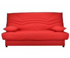 Sofá cama clic-clac SALOON 100% algodón con baúl de almacenamiento - Rojo coral