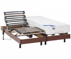 Cama eléctrica muelles ensacados y viscoelástica APOLLO de DREAMEA - Cerezo - 2x80x200 cm
