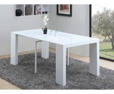 Mesa consola extensible CREPUSCULE VI - 8 cubiertos - 3 extensiones - Lacado blanco