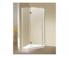 Mampara rinconera con puerta abatible + base de ducha - ARDIA - 90x90x193 cm