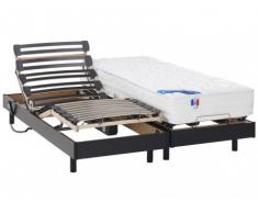 Cama eléctrica muelles ensacados y viscoelástica APOLLO de DREAMEA - Negro - 2x80x200 cm