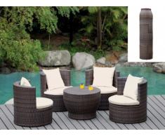 REBAJAS - Conjunto de jardín SAO PAULO - Resina trenzada wengué: mesa y 4 sillones
