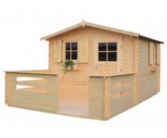 Caseta de jardín MICHIKO Superficie 9.9m² + terraza 6.4m² - grosor 28mm