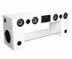 Mueble TV home cinema integrado WATTS II - Bluetooth - Blanco