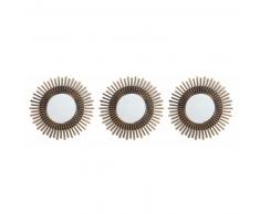 Set de 3 espejos de pared sinka marrón