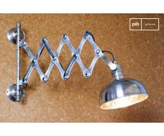 Lámpara tijera de pared plateada de estilo vintage