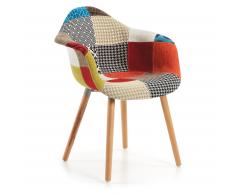Silla con brazos Kevya, patchwork
