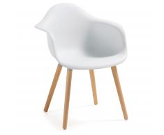 Silla con brazos Kevya, blanco