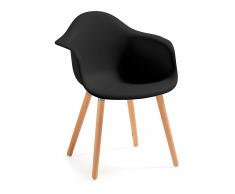 Silla con brazos Kevya, negro