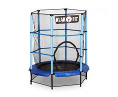KLARFIT Rocketkid Cama elástica Trampolin 140cm Red de seguridad Azul (FIT11-Rocketkid-1)