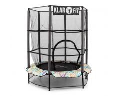 KLARFIT Rocketkid 4 Cama elástica 140 cm Red de seguridad Estampado de flores (FIT11-Rocketkid-4)